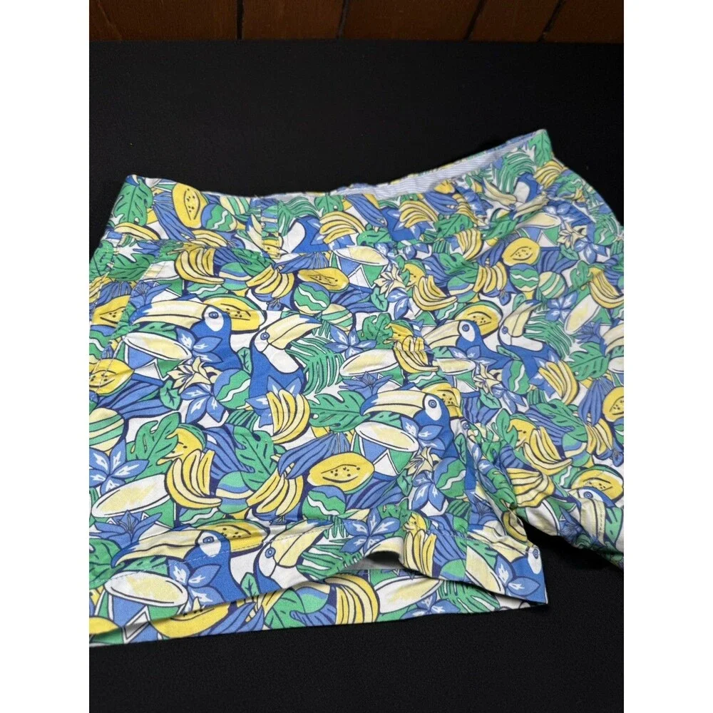 Vineyard Vines Toucan Tropical Island Bird Banana Print Shorts Vacation Size 2